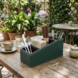 Green cutlery stand