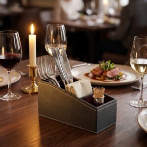 Black cutlery stand