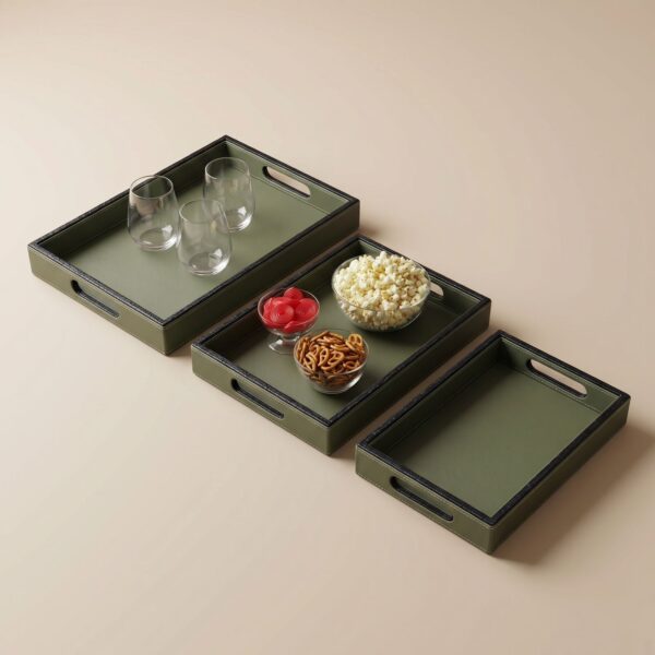 Signature Rectangular Trays (Set of 3) - Light Green