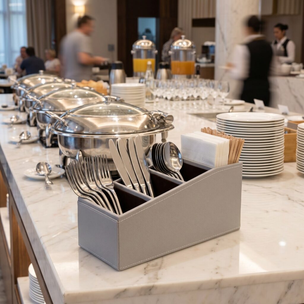 Grey cutlery stand