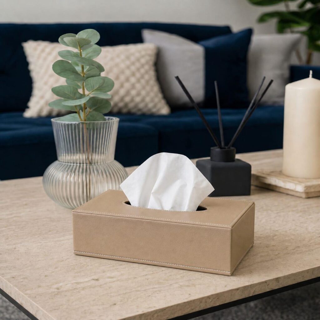 Rectangle Tissue Box- Beige