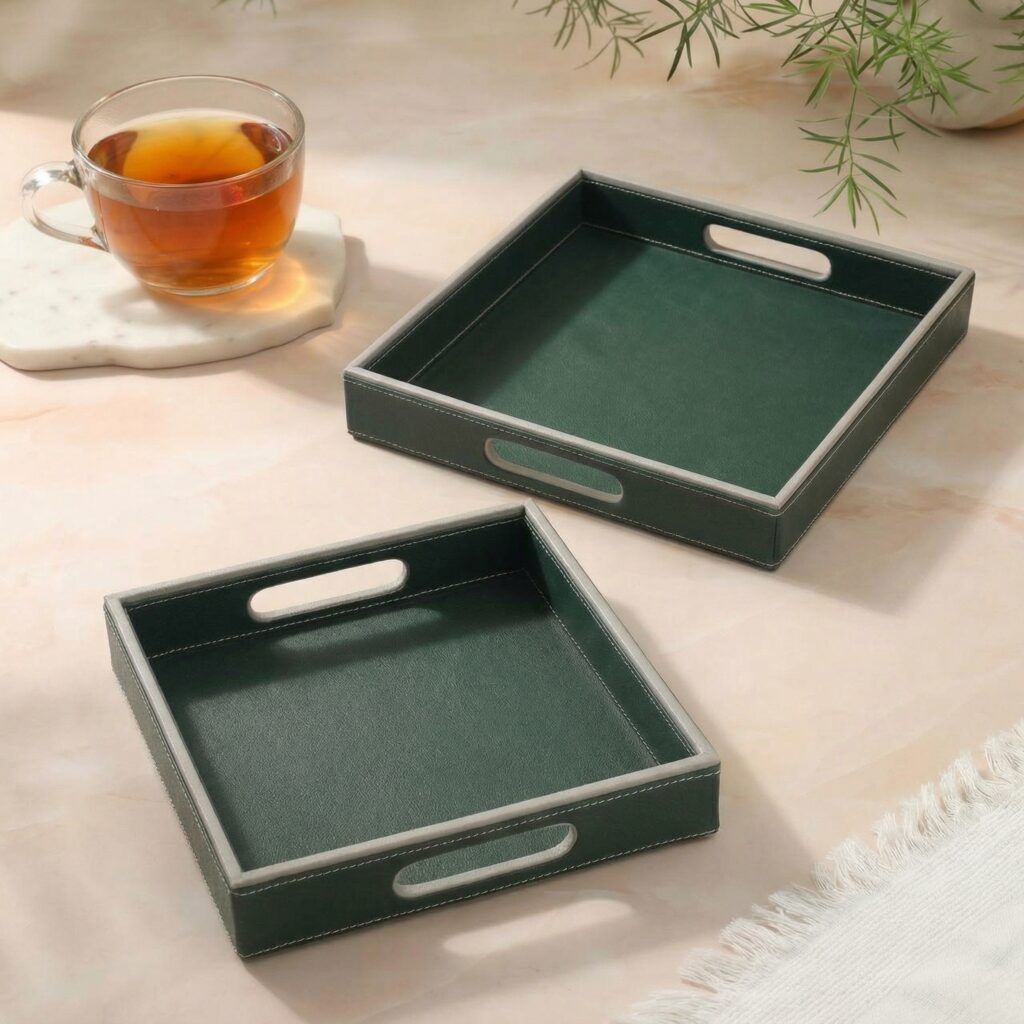 Square- 2 psc- Dark Green