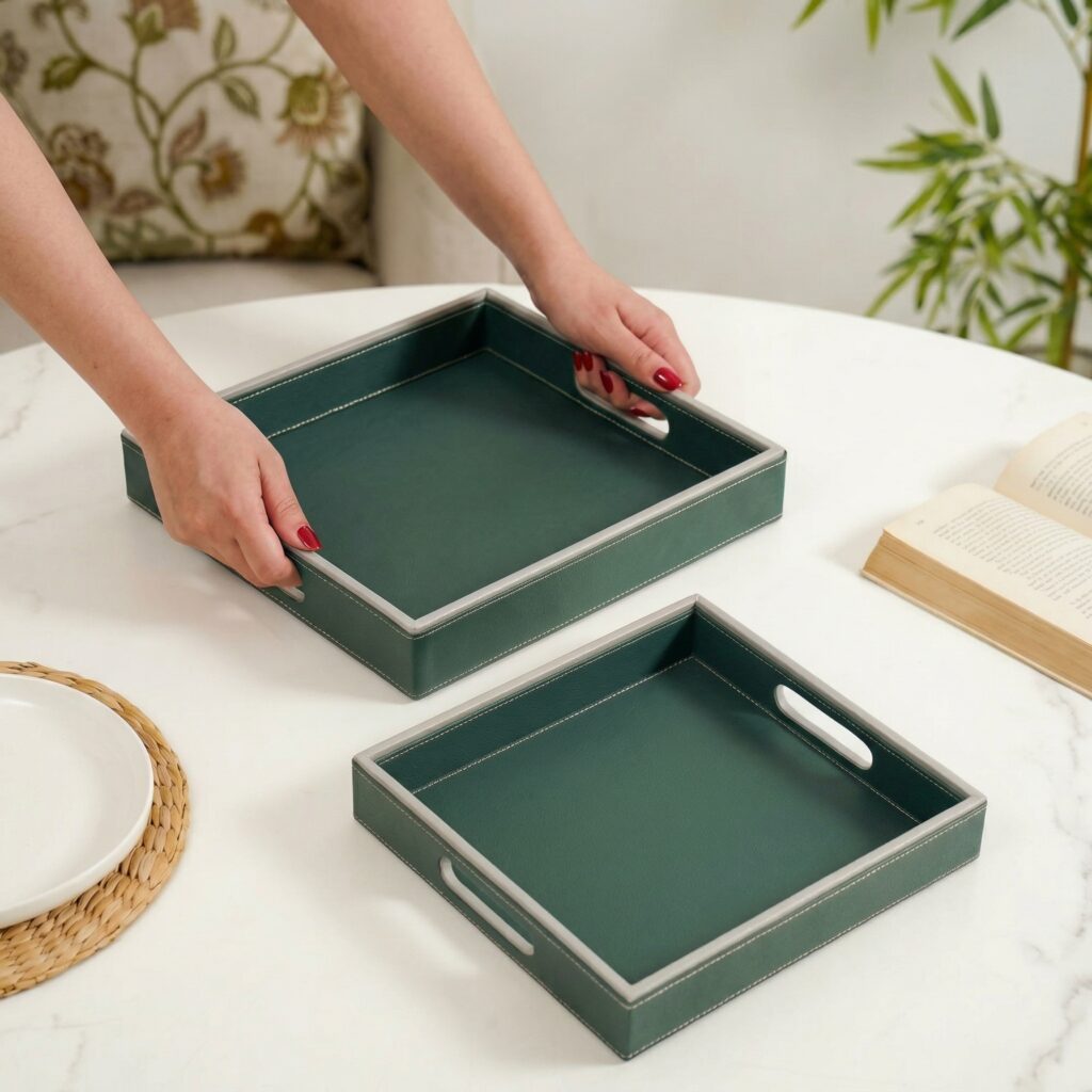 Square- 2 psc- Dark Green