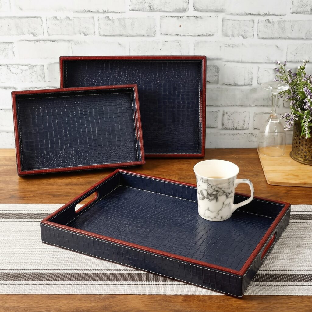 Rectangle- 3 psc- Blue Croco