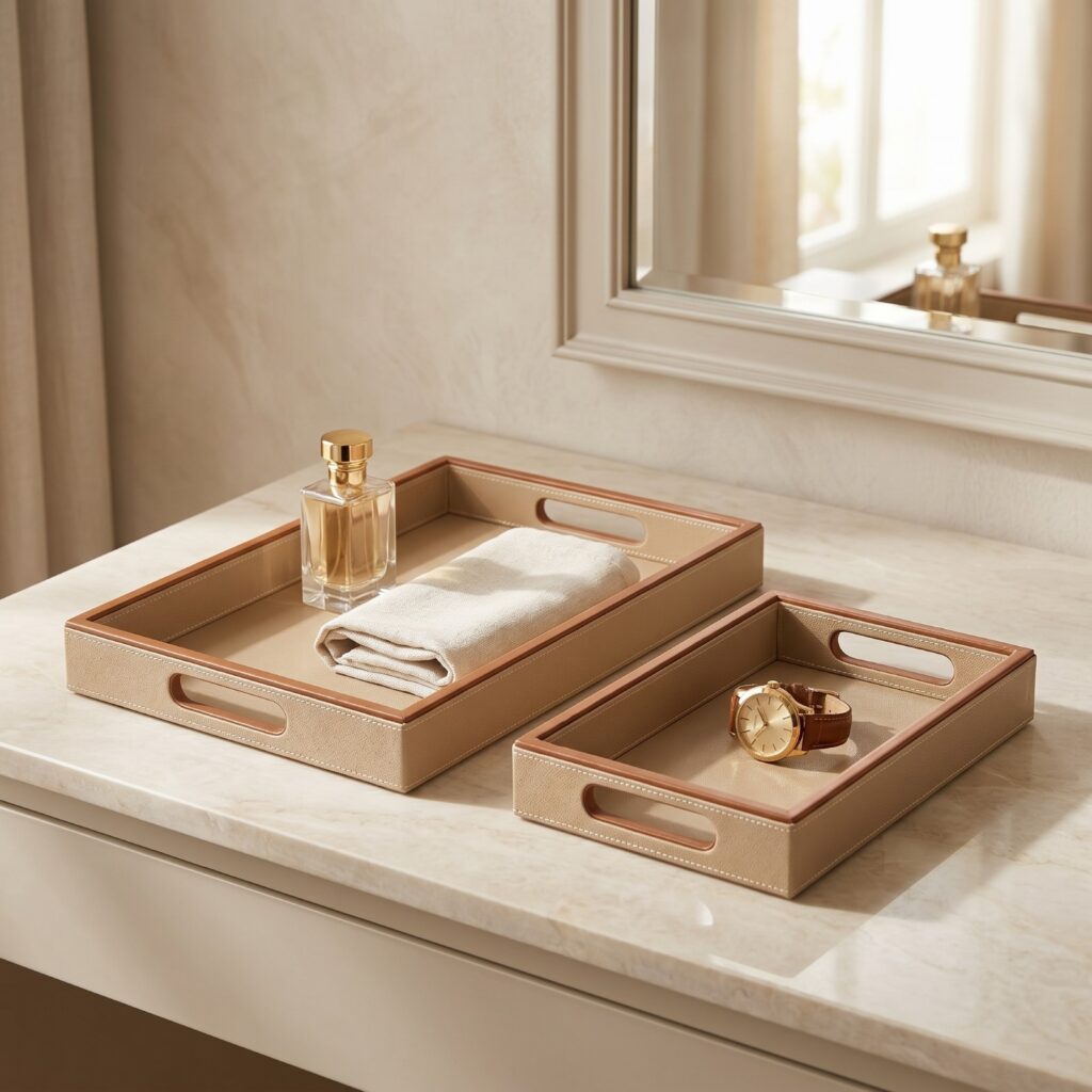 Signature Rectangular Trays (Set of 3) - Beige