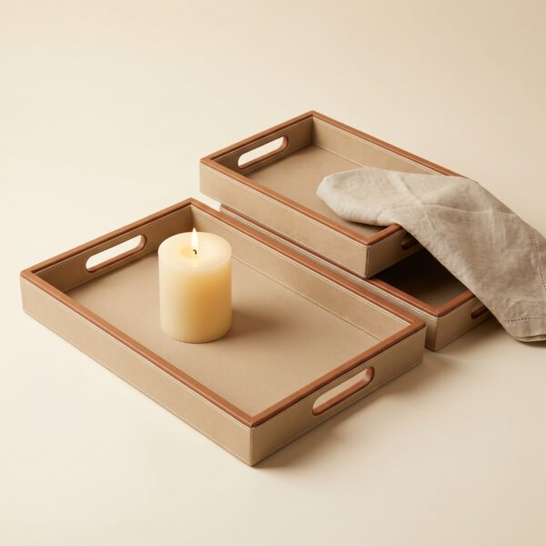 Signature Rectangular Trays (Set of 3) - Beige