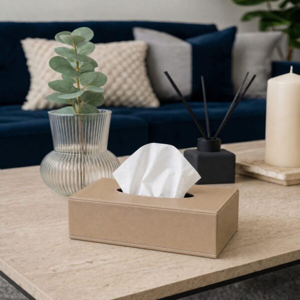 Rectangular Tissue Box -Beige