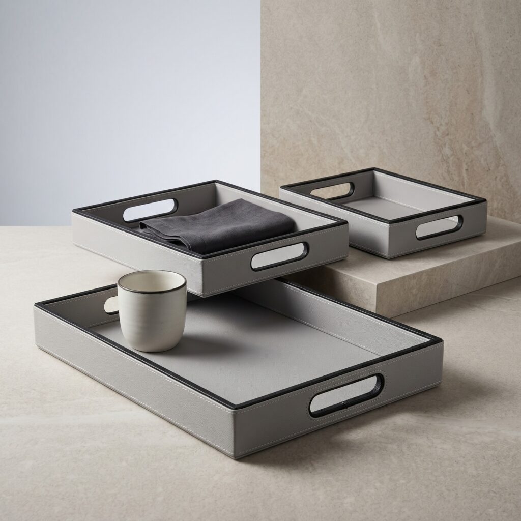 Signature Rectangular Trays (Set of 3) - Grey